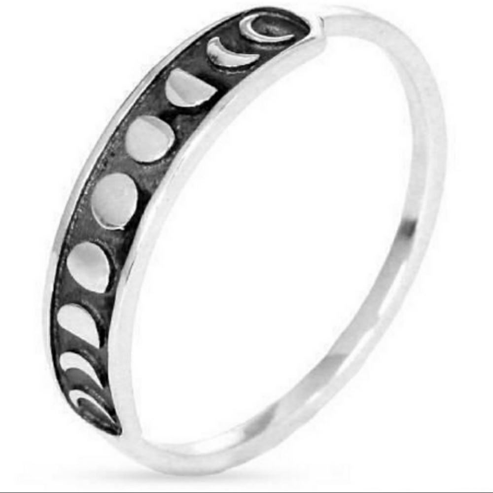 NWT | Vintage .925 Silver Moon Phase Bar Ring - Picture 3 of 8